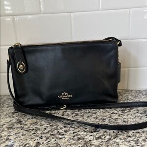 Black leather Coach Crossbody